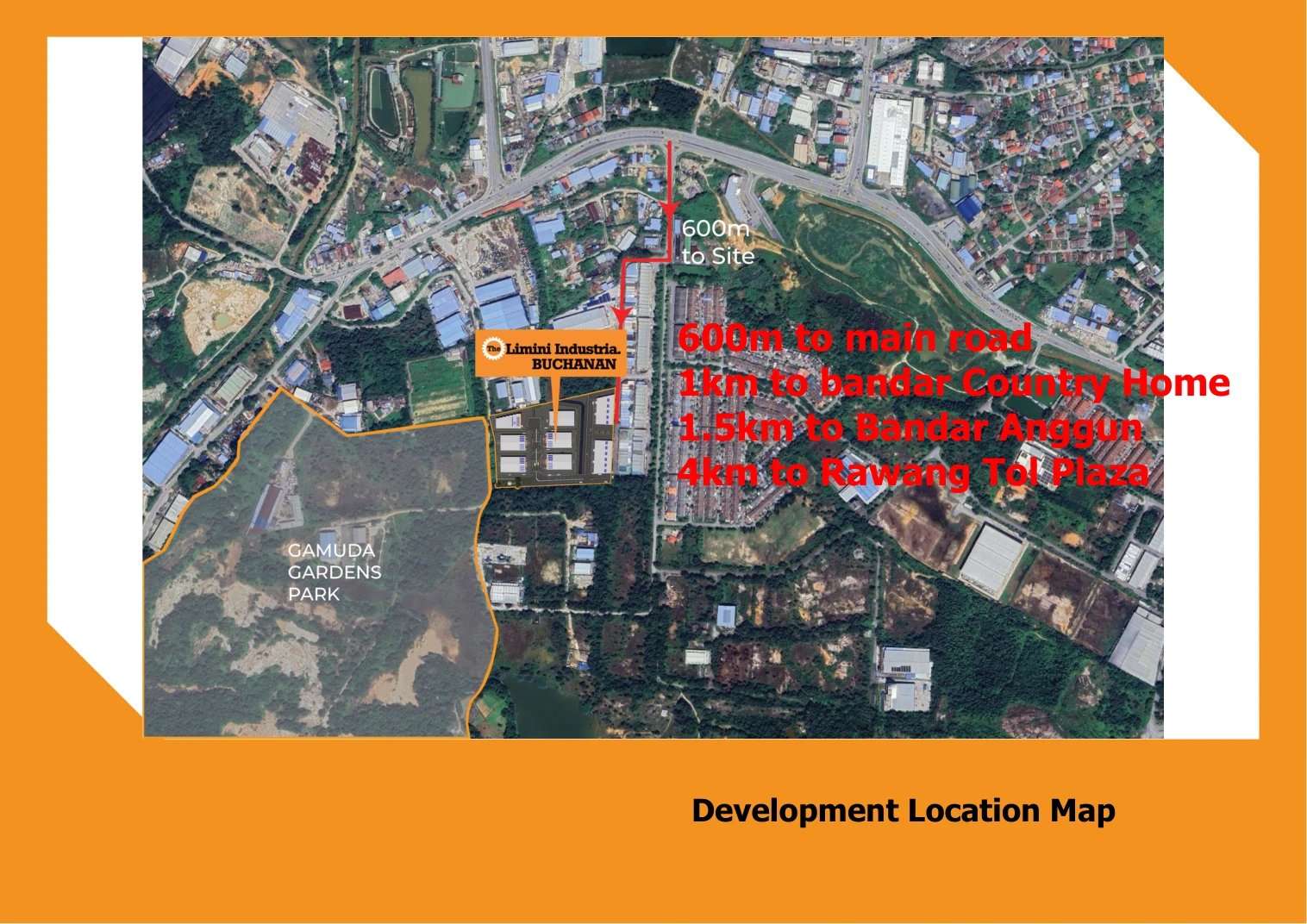 Grande Rawang development location map from brochure